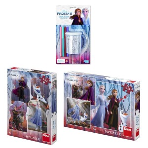 FROZEN ΣΕΤ ΖΩΓΡΑΦΙΚΗΣ ΚΟΥΠΑ + ΠΑΖΛ 4Χ54 ΤΕΜ. + ΠΑΖΛ 3x55 ΤΕΜ.