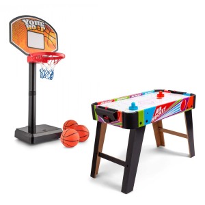 AIR HOCKEY 69x37x49cm + ΕΠΙΔΑΠΕΔΙΑ ΜΠΑΣΚΕΤΑ ΜΕ ΗΧΟ ΚΑΙ ΚΙΝΗΣΗ