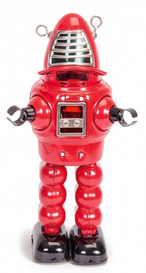 ΜΕΤΑΛΛΙΚΟ ΡΕΤΡΟ ΡΟΜΠΟΤ PLANET ROBOT ΚΟΚΚΙΝΟ